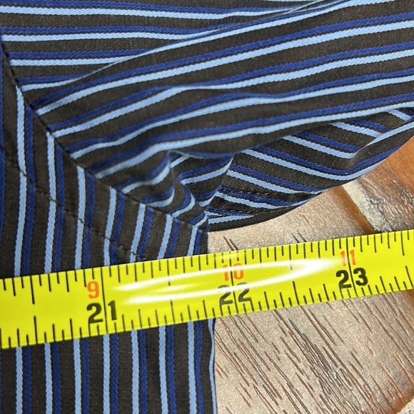 Harry Rosen Made in Italy  Men's Striped Button Down Dress Shirt - Picture 4 of 9